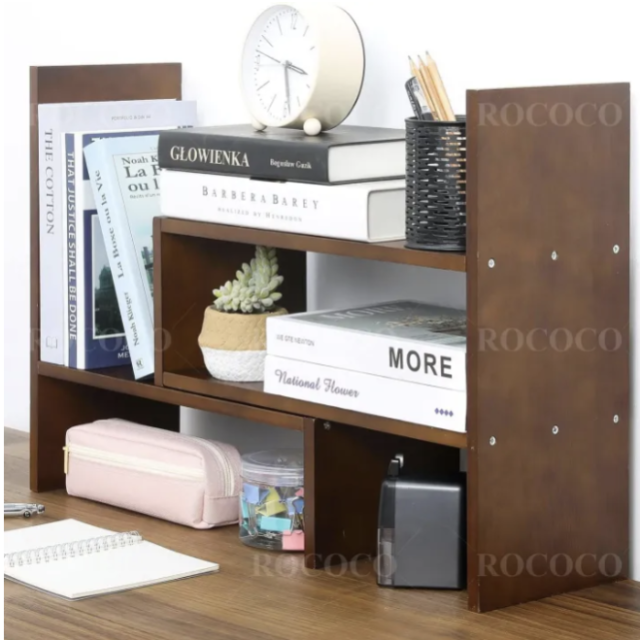 Adjustable Desk Storage Organizer Display Shelf Book Rack